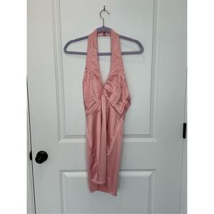 NWT Superdown Pink Satin Halter Dress Size XS